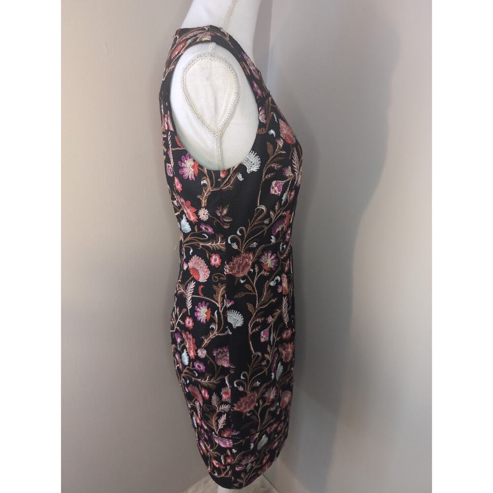 Whitehouse Black Market floral embroidery boho sleeveless black dress 8 - Picture 4 of 8